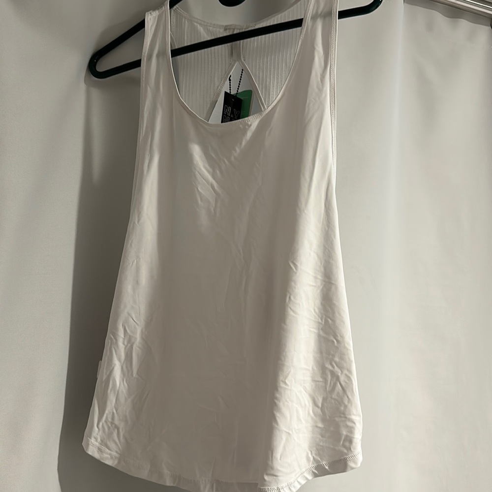 White workout tank top